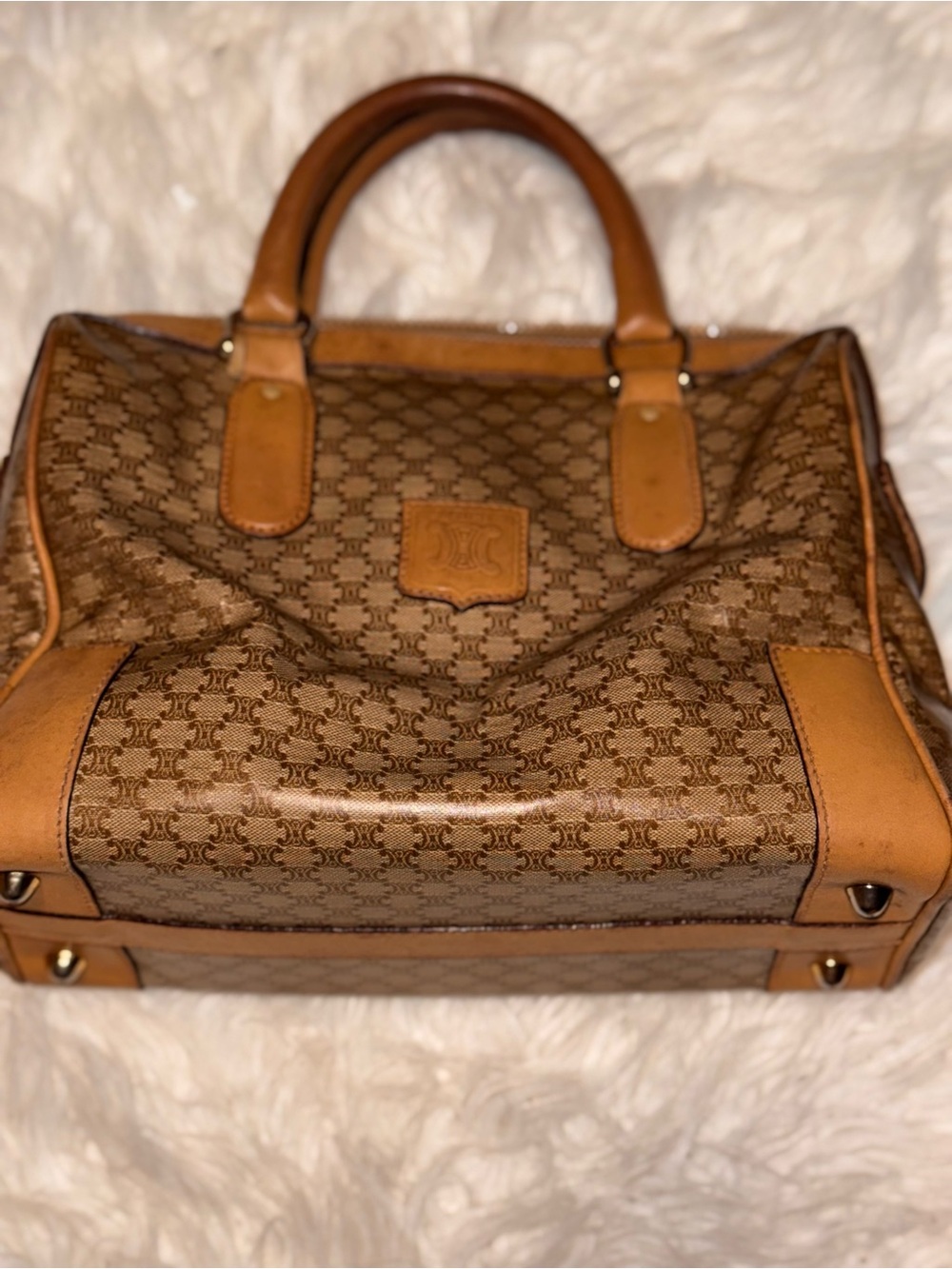 Authentic Vintage Celine Macadam Boston 30 Top-Handle Bag + COA